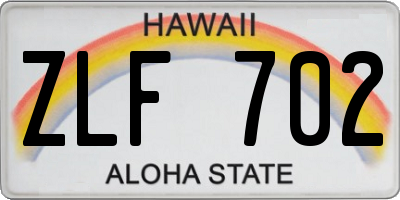 HI license plate ZLF702