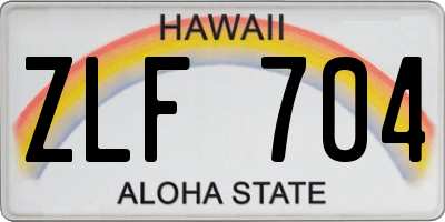 HI license plate ZLF704