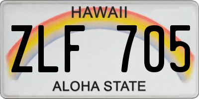 HI license plate ZLF705
