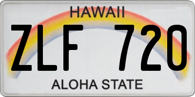 HI license plate ZLF720