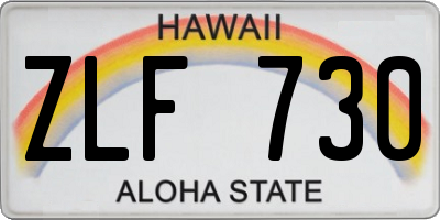 HI license plate ZLF730