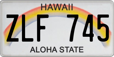 HI license plate ZLF745