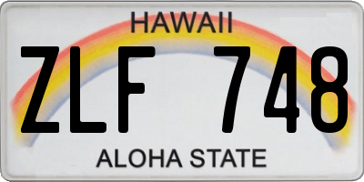 HI license plate ZLF748