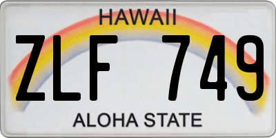 HI license plate ZLF749