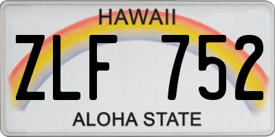 HI license plate ZLF752