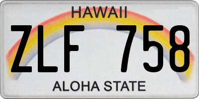 HI license plate ZLF758