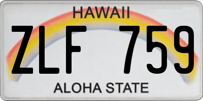 HI license plate ZLF759