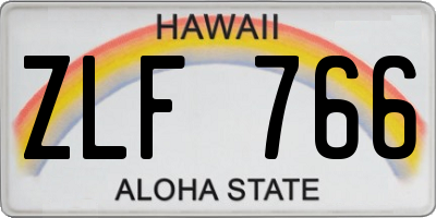 HI license plate ZLF766