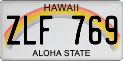 HI license plate ZLF769