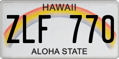 HI license plate ZLF770