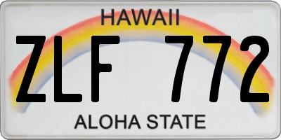 HI license plate ZLF772
