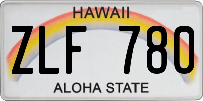 HI license plate ZLF780