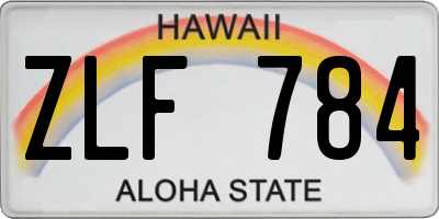 HI license plate ZLF784