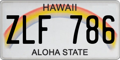 HI license plate ZLF786