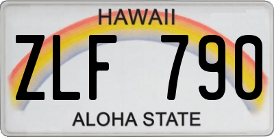 HI license plate ZLF790