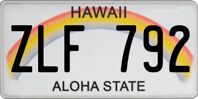 HI license plate ZLF792