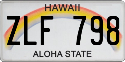 HI license plate ZLF798
