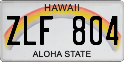 HI license plate ZLF804