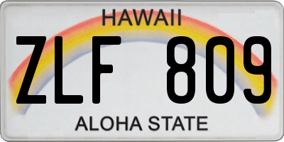 HI license plate ZLF809
