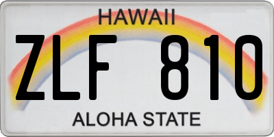 HI license plate ZLF810