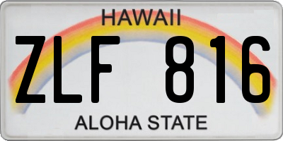 HI license plate ZLF816