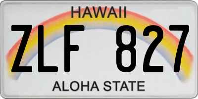 HI license plate ZLF827