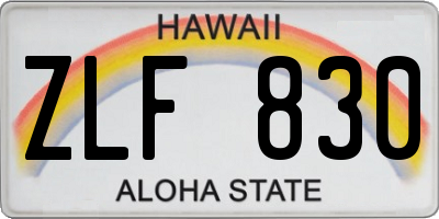 HI license plate ZLF830