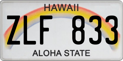 HI license plate ZLF833