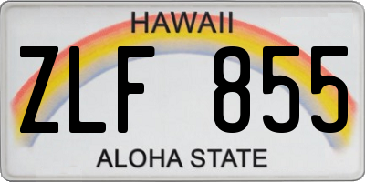 HI license plate ZLF855