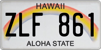 HI license plate ZLF861
