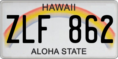 HI license plate ZLF862