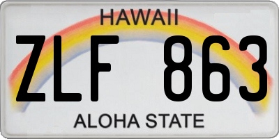HI license plate ZLF863