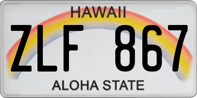 HI license plate ZLF867