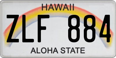 HI license plate ZLF884