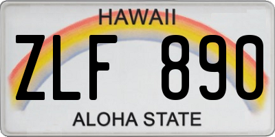 HI license plate ZLF890