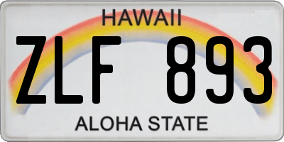 HI license plate ZLF893