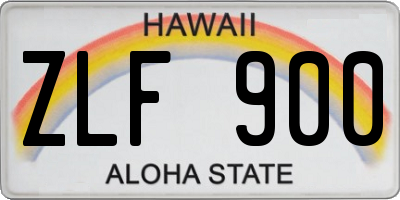 HI license plate ZLF900