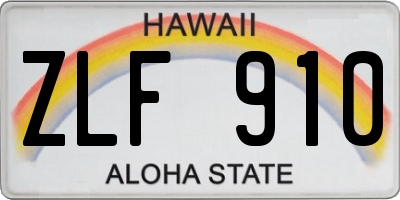 HI license plate ZLF910