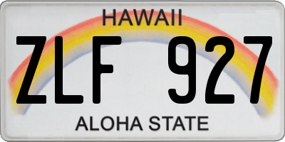 HI license plate ZLF927