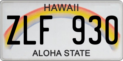 HI license plate ZLF930
