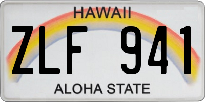 HI license plate ZLF941