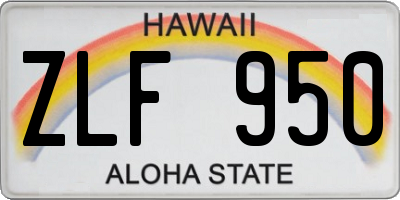 HI license plate ZLF950