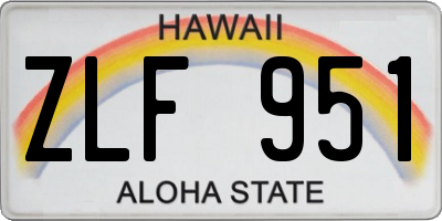 HI license plate ZLF951