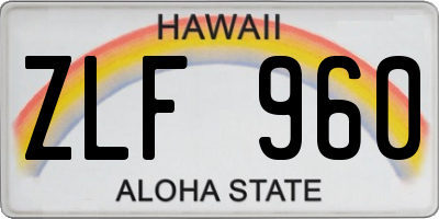 HI license plate ZLF960