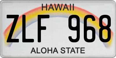 HI license plate ZLF968