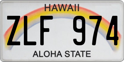 HI license plate ZLF974