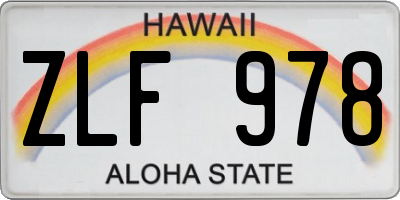 HI license plate ZLF978