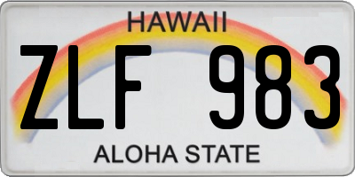 HI license plate ZLF983