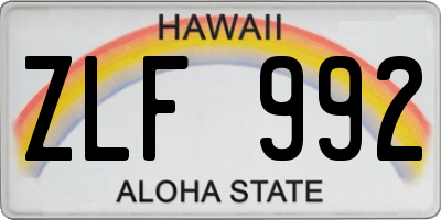 HI license plate ZLF992