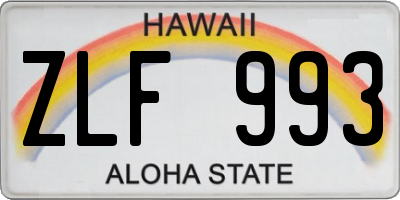 HI license plate ZLF993
